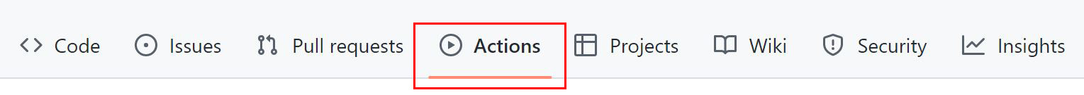 Actions tab