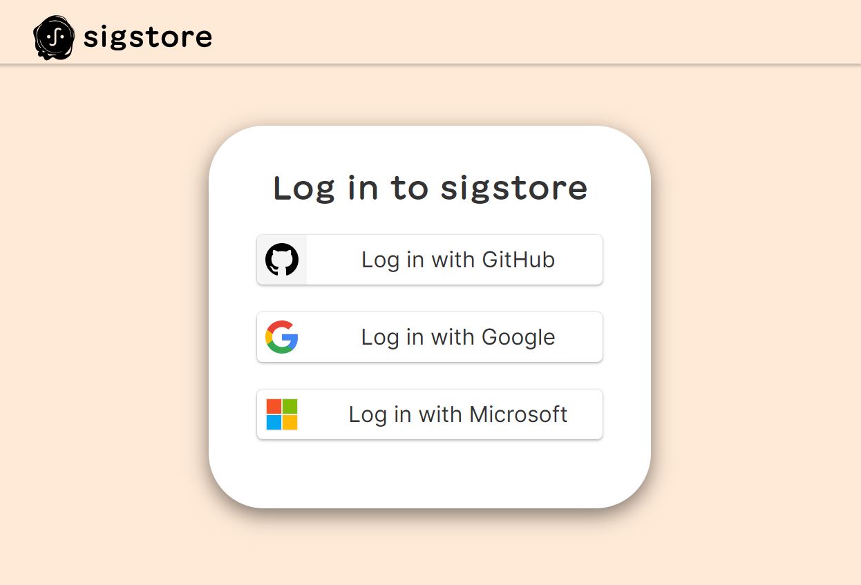 Log in to Sigstore